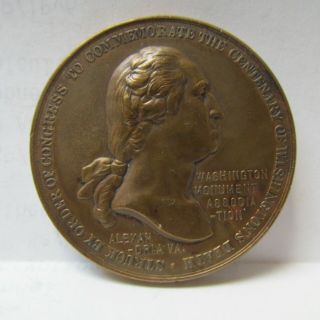 1899 Washington Centennial Of Death Baker 1826 40mm Bronze