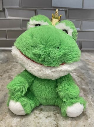 Build A Bear Smallfrys 6” Green Frog Prince Gold Crown Stuffed Animal Plush