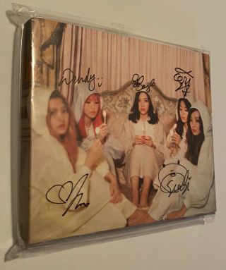 Red Velvet The Velvet Album Autograph All Member Signed Promo Irene Seulgi Joy