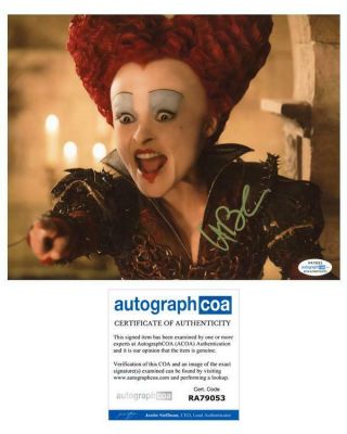 Helena Bonham Carter " Alice In Wonderland " Autograph Signed 8x10 Photo Acoa