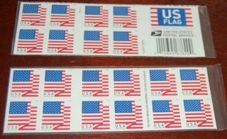 Usps Us Flag Forever Stamps 2 Books Of 20 Pieces,  Total 40 Stamps