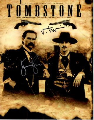 Kurt Russell Val Kilmer Tombstone Autographed 11x14 Photo Signed Picture And