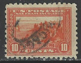 U.  S.  Scott 404 10 Cent Orange Perf 10 1913 Panama Pac.