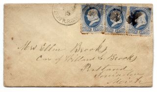 1870 Cover,  Franklin 1 Cent Stamp Scott 134; Boston To Portland,  Michigan,  Old