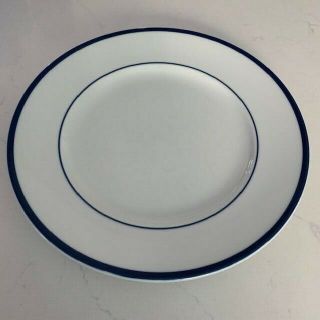 Williams Sonoma Brasserie Blue Porcelain Dinner Plate 11” Japan - Set Of 4