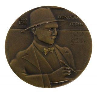 Bronze Medal / Fernando Pessoa / Literature / Portuguese Poet & Writer Sec Xx