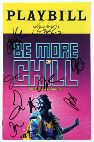 Be More Chill Will Roland,  George Salazar Jason Tam Partial Cast Signed Playbill