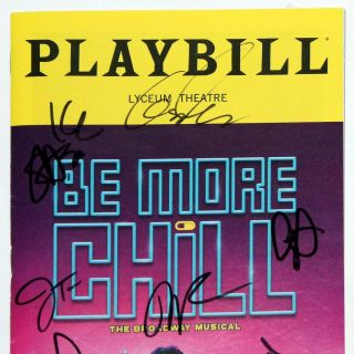 BE MORE CHILL Will Roland,  George Salazar Jason Tam Partial Cast Signed Playbill 2