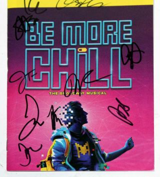BE MORE CHILL Will Roland,  George Salazar Jason Tam Partial Cast Signed Playbill 3