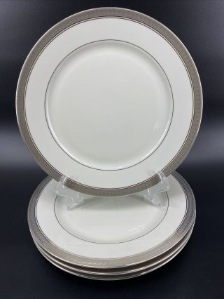 Mikasa Palatial Platinum L3235 Dinner Plates (4 Plates) Nwt