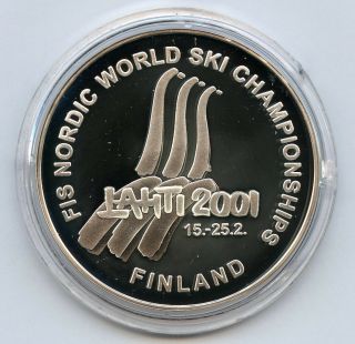 Finland Silver Proof Medal Fis Nordic World Ski Championship Lahti 2001 27gr 38m