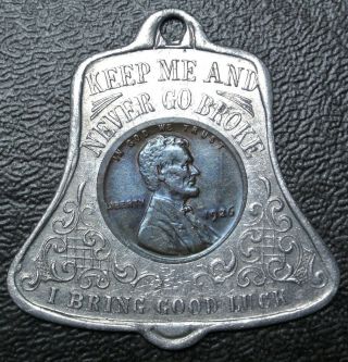 1926 Usa One Cent Encased Souvenir Of Washington,  D.  C.  “i Bring Good Luck "
