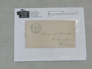 Nystamps Old Us Stampless Cover In Indiana Paid $50