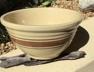 Fine Antique Primitive Watt Large Yellow Ware Mixing Bowl
