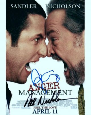 Jack Nicholson Adam Sandler Signed 8x10 Photo Autographed,