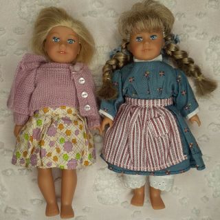Vintage American Girl Pleasant Company Mini 6 " Kirsten & Kit Kittredge Dolls