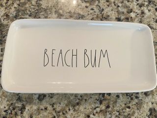 Rae Dunn Beach Bum Serving Platter Tray Dish Plate Ceramic,  Summer Coastal Decor
