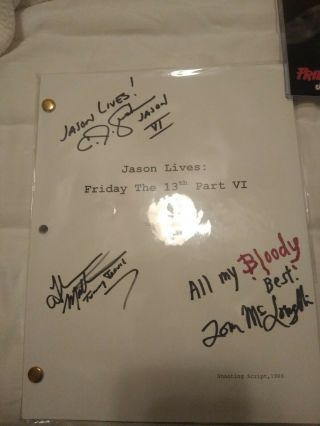 Shooting Script For Friday The 13th Very Rare Signed By Three Of Actor 
