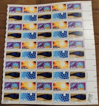 Energy Full Sheet Of 50 Us Postage Stamps 20c 1982 Knoxville World 