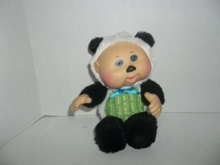 2014 Cabbage Patch Kids Baby Doll Plush Wearing A Panda Bear Costume 10 " Tall