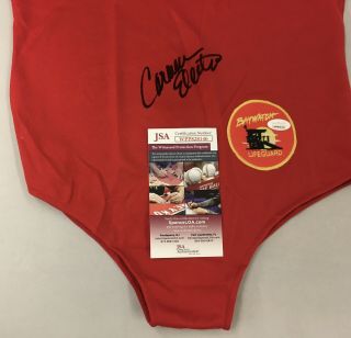 Carmen Electra Baywatch Signed Red Swimsuit Autographed JSA ITP Witnessed 3