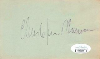 Christopher Plummer Signed 3x5 Index Card Actor/the Sound Of Music Jsa Cc91262