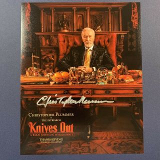 Christopher Plummer Signed 8x10 Photo Actor Autographed Knives Out Movie