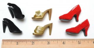 3 Pairs Of Doll Shoes For 16 " Gene Marshall & Friends