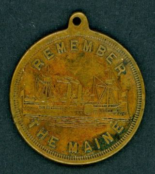 1899 Admiral Dewey Hero of Manila - Remember the Maine - Parade Medal 2