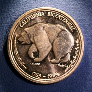 Medallic Art Co.  Medal In Silver - California Bicentennial,  1769 - 1969,  Unc