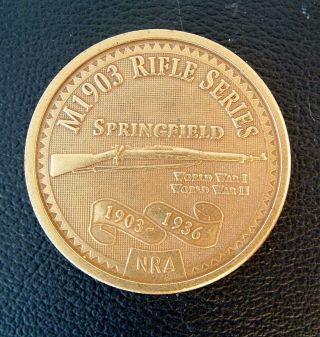 Vtg Nra National Rifle Assoc M1903 Rifle Series Springfield Wwi Wwii Medal Coin