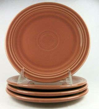 Vintage Fiestaware Homer Laughlin Salad Plates 1950s Rose Pink 7.  5 " Set Of 4