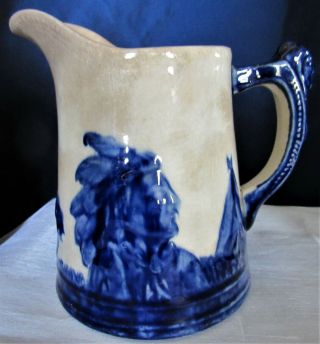 Antique Early Monmouth Sleepy Eye Indian Pitcher 5 - 1/2 " Tall