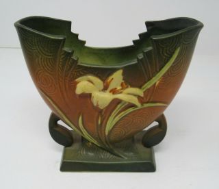 Vintage Roseville Pottery Zephyr Lily Fan Vase 205 - 6 " C1940s Art Deco