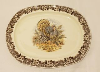 Churchill China Thanksgiving Turkey 18 " Oval Serving Platter