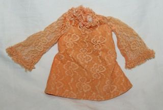 Ideal 18 " Crissy Chrissy Grow Hair Doll Dress Only Orange 8 " Lace Replacement