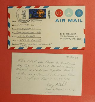 1982 Pilot Signed Flown Us Navy Fpo Airmail Clearwater Fl To Guantanamo Bay