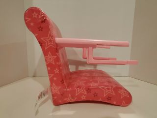 American Girl Doll Pink Cafe Boutique Bistro Seat High Chair Clip On Table F9343 2
