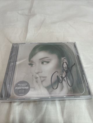 Ariana Grande Hand Signed Positions Cd Autographed In Hand Full Signature Rare