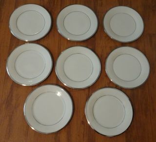 8 Lenox Solitaire Platinum Banded 8 " Salad Plates