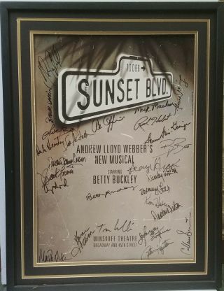 Sunset Blvd Broadway Cast Autographed Poster With Betty Buckley Framed & Matted.