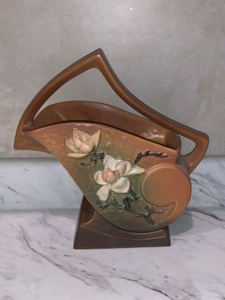 Vintage Roseville Usa 386 - 12 Marked Magnolia Planter Vase - Art Pottery