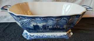 Johnson Brothers Blue " Old Britain Castles " Large Rectangular Tureen,  No Cover