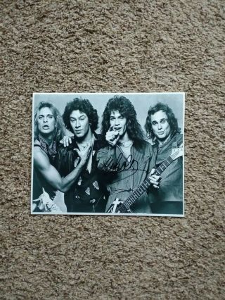 Eddie Van Halen Hand Signed B/w Glossy Photo W/coa Rare Not A Reprint