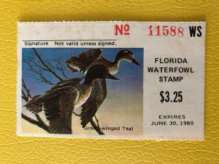 Florida State Duck Stamp Fl1 Mnh Green Winged Teal