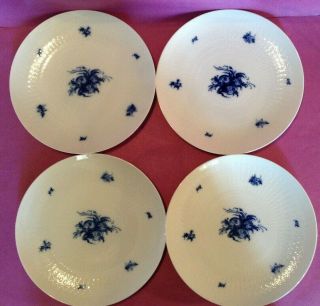 Rosenthal Romance Rhapsody - Set Of 4 Dinner Plates - Blue And White - Germany
