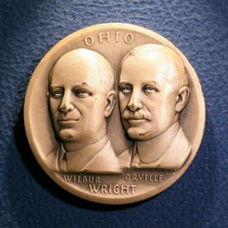 Medallic Art Co.  Medal In Silver - State Of Ohio,  Orville & Wilbur Wright