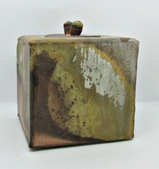 Gary Hootman - Large Wood - Fired Square Box Covered - Multiple Matte Earth - Tones