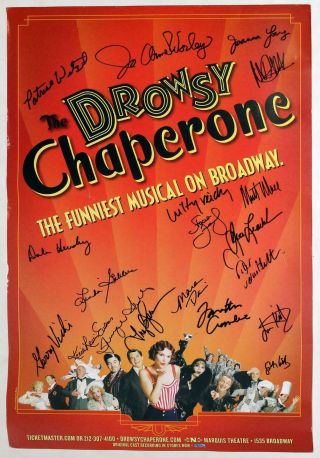 Cast Beth Leavel,  Jonathan Crombie Signed Drowsy Chaperone Broadway Poster