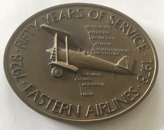 Eastern Airlines 50 Years Of Service Coin Medal Aircraft Apollo 8 Flown Metal